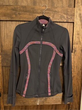 lululemon athletica Black Zip-Up Jacket with Pink-Multicolor Trim